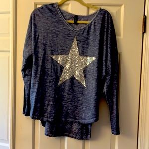 ⭐️ Dolma sleeve, denim blue STAR top